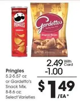 Kroger Pringles or Gardetto's Snack Mix offer