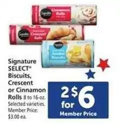 Safeway Signature SELECT Biscuits, Crescent or Cinnamon Rolls offer