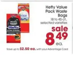 Giant Eagle Hefty Value Pack Waste Bags offer