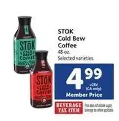 Safeway Stōk Cold Brew Coffee offer