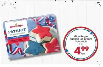 Giant Eagle Giant Eagle Patriotic Ice Cream Sandwich offer