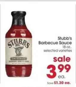 Giant Eagle STUBB'S BARBECUE SAUCE offer