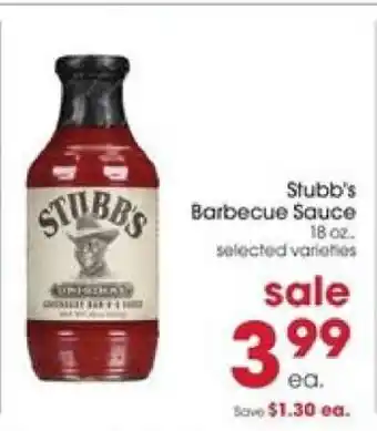 Giant Eagle STUBB'S BARBECUE SAUCE offer