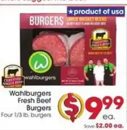 Giant Eagle Wahlburgers Fresh Beef Burgers offer