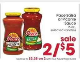 Giant Eagle Pace Salsa or Picante Sauce offer