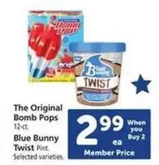 Safeway The Original Bomb Pops / Blue Bunny Twist offer