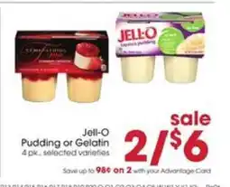 Giant Eagle Jell-O Pudding or Gelatin offer
