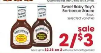 Giant Eagle Sweet Baby Ray's Barbecue Sauce offer