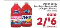 Giant Eagle Ocean Spray Raspberry Lemonade or Tropical Punch offer