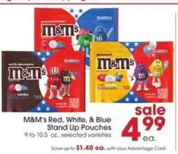 Giant Eagle M&M's Red, White, & Blue Stand Up Pouches offer
