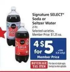 Safeway Signature SELECT Soda or Seltzer Water offer