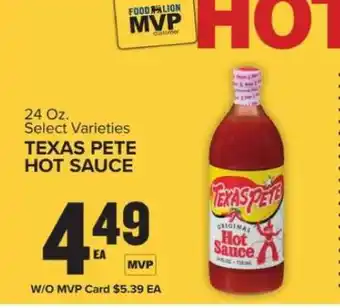 Food Lion Texas Pete Hot Sauce offer