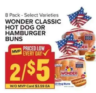 Food Lion Wonder Classic Hot Dog or Hamburger Buns offer