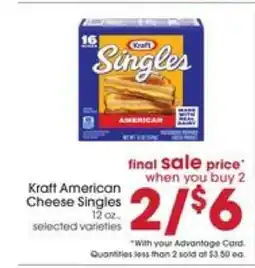 Giant Eagle Kraft American Cheese Singles offer