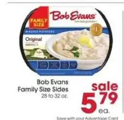 Giant Eagle Bob Evans Family Size Sides offer