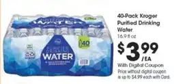 Kroger 40-Pack Kroger Purified Drinking Water offer