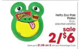 Giant Eagle Hefty Zoo Pals Plates offer