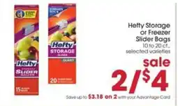 Giant Eagle Hefty Storage or Freezer Slider Bags offer