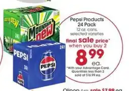 Giant Eagle Pepsi Products 24 Pack offer