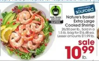 Giant Eagle Nature's Basket Extra Large Cooked Shrimp offer