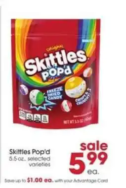 Giant Eagle Skittles Pop'd offer