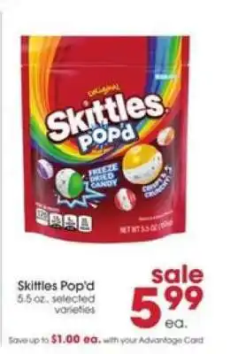 Giant Eagle Skittles Pop'd offer