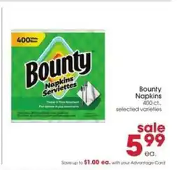 Giant Eagle Bounty Napkins offer