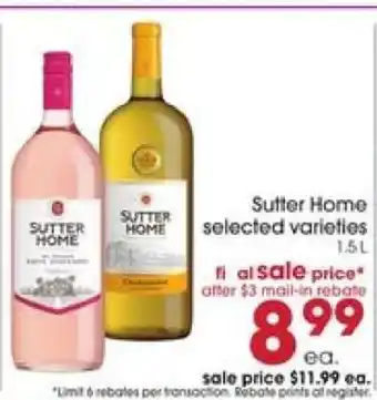 Giant Eagle Sutter Home selected varieties offer