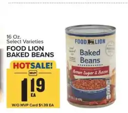 Food Lion FOOD LION BAKED BEANS offer