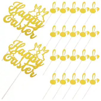 Walmart 1 Set Easter Paper Topper Rabbit Cake Picks Dessert Cake Inserted Picks offer