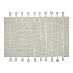 Walmart My Texas House Knotted Stripe Ivory/Beige Cotton Scatter Area Rug, 27 x 45 offer