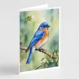 Walmart Carolines Treasures 5 x 7 in. York Eastern Bluebird Greeting Cards - Pack of 8 offer