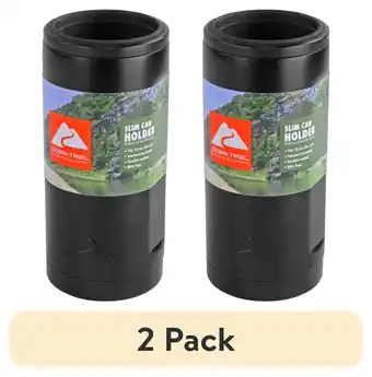 Walmart (2 pack) Ozark Trail Insulated Stainless Steel 12-Ounce Slim Can Drink Sleeve, Black offer