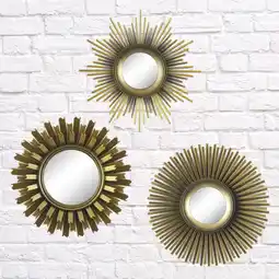 Walmart Better Homes & Gardens Round Sunburst Mirror, 3 Pieces offer