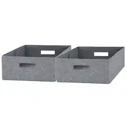 Walmart Better Homes & Gardens Half-Size Fabric Storage Bin, 2 Pack, Gray offer