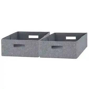 Walmart Better Homes & Gardens Half-Size Fabric Storage Bin, 2 Pack, Gray offer