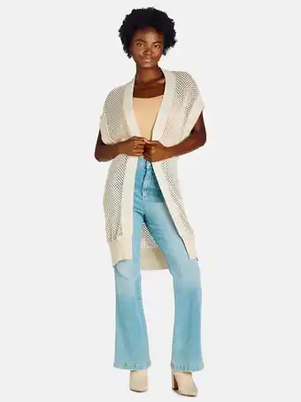 Walmart Time and Tru Women's Open Front Crochet Ruana, Sizes S-3XL offer