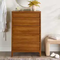 Walmart Better Homes & Gardens Greyson 5-Drawer Dresser, Acorn Finish offer