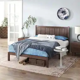 Walmart Zinus Adrian 42 Acacia Wood Rustic Platform Bed Frame, Full offer