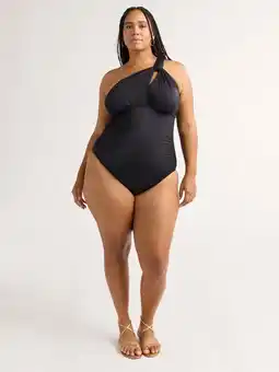 Walmart Sofia by Sofia Vergara Women's and Women's Plus One Shoulder Keyhole One Piece Swimsuit, Sizes XS-3X offer