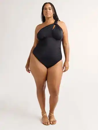 Walmart Sofia by Sofia Vergara Women's and Women's Plus One Shoulder Keyhole One Piece Swimsuit, Sizes XS-3X offer