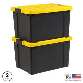 Walmart IRIS 19 Gal. Plastic Storage Bins with Lids, Latching Totes, Heavy Duty Containers 2Pk offer