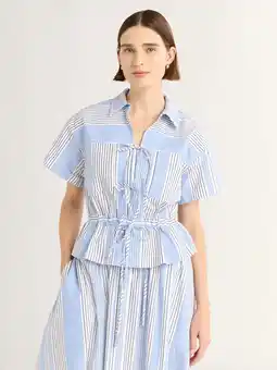 Walmart Free Assembly Women's and Women's Plus Bow Front Cotton Utility Shirt with Short Sleeves, XS-4X offer