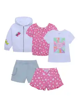 Walmart 365 Kids from Garanimals Girls' Tee, Shorts and Hoodie Outfit Set, 5-Piece, Sizes 4-10 offer