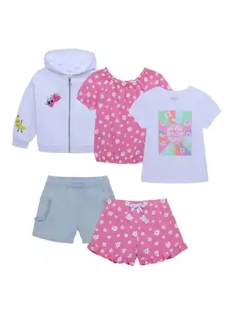 Walmart 365 Kids from Garanimals Girls' Tee, Shorts and Hoodie Outfit Set, 5-Piece, Sizes 4-10 offer