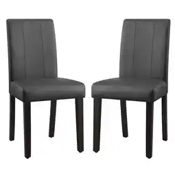 Walmart Subrtex Faux Leather Indoor Dining Chair Set of 2, Modern Mid-Century Chairs for Home, Gray offer