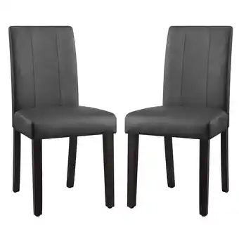 Walmart Subrtex Faux Leather Indoor Dining Chair Set of 2, Modern Mid-Century Chairs for Home, Gray offer