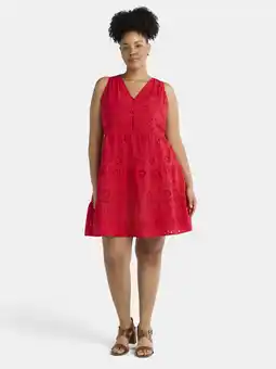 Walmart Time and Tru Women's Sleeveless Eyelet Dress, Sizes XS-XXXL offer
