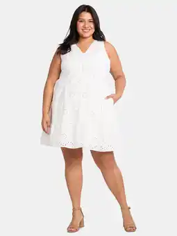 Walmart Time and Tru Women's Sleeveless Eyelet Dress, Sizes XS-XXXL offer