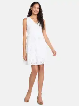 Walmart Time and Tru Women's Sleeveless Eyelet Dress, Sizes XS-XXXL offer